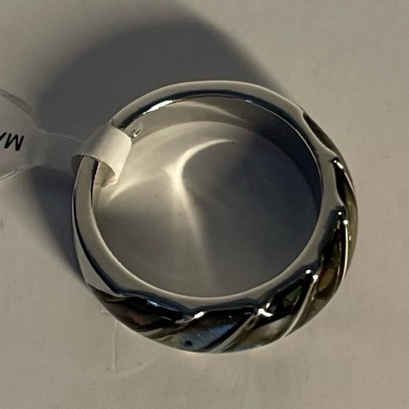 NEW Silver and Blue Spiral Inlay Ring - Picture 4 of 5